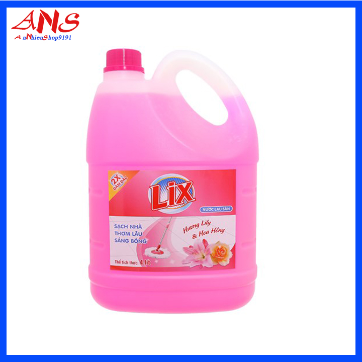 Nước lau sàn Lix Lily và Hoa Hồng 4L