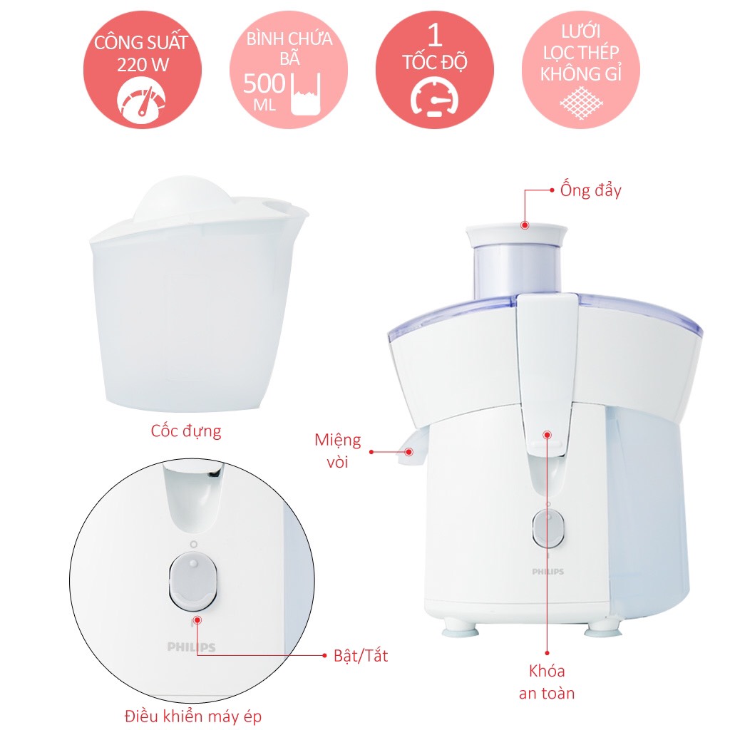 Máy ép hoa quả Philips HR1821