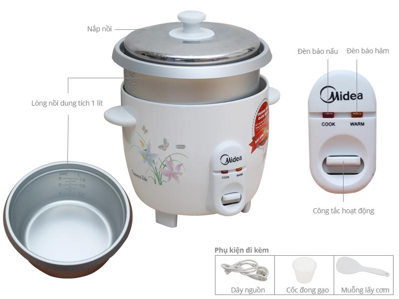 Nồi cơm điện Midea MR-GM10SA 1L