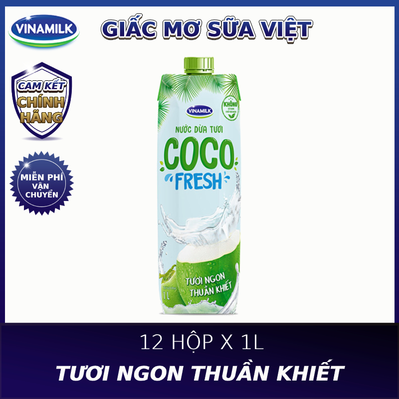 Nước dừa tươi Coco Fresh 1l thùng 12 hộp