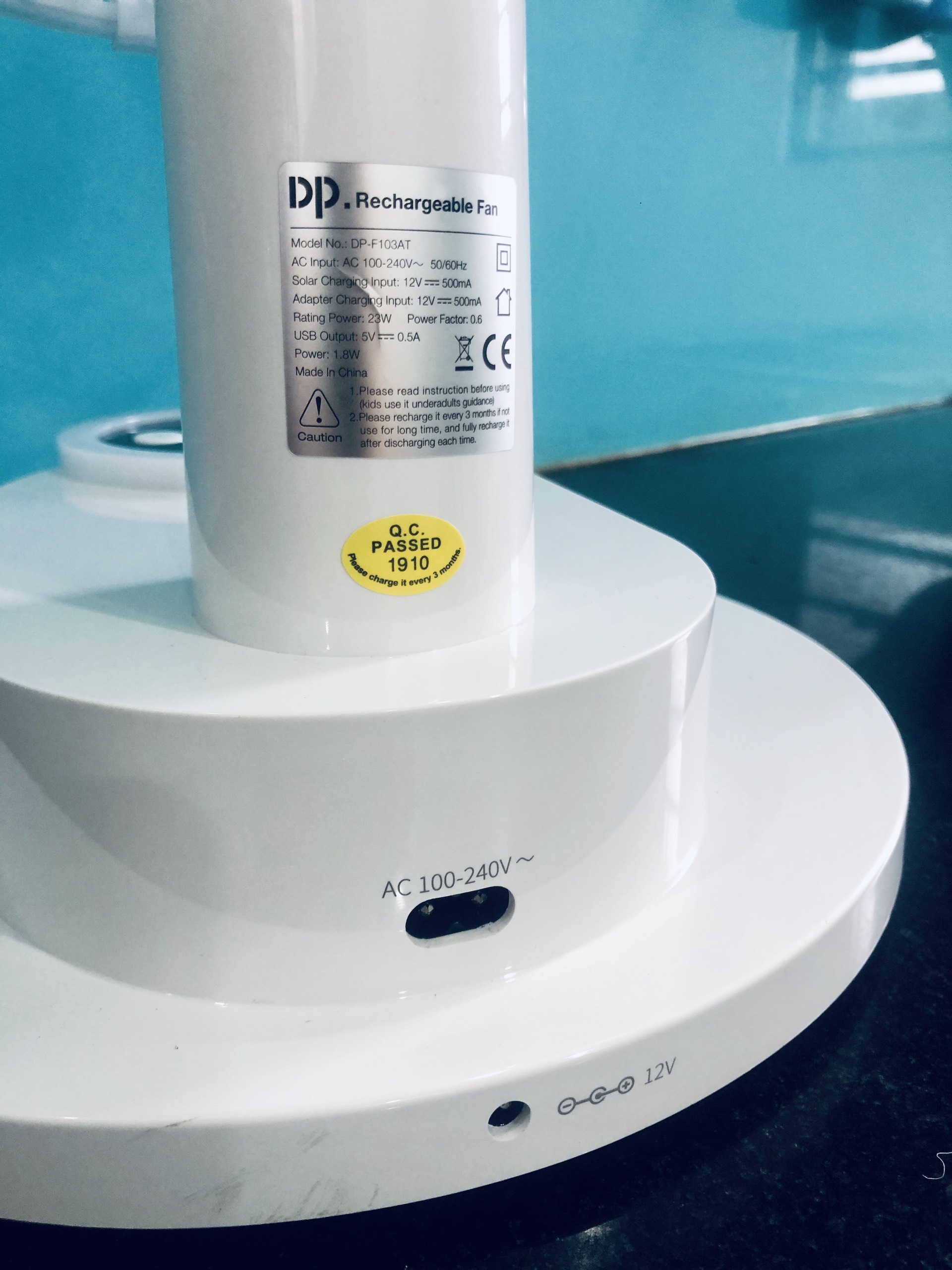 QUẠT SẠC TÍCH ĐIỆN DP-F103AT
