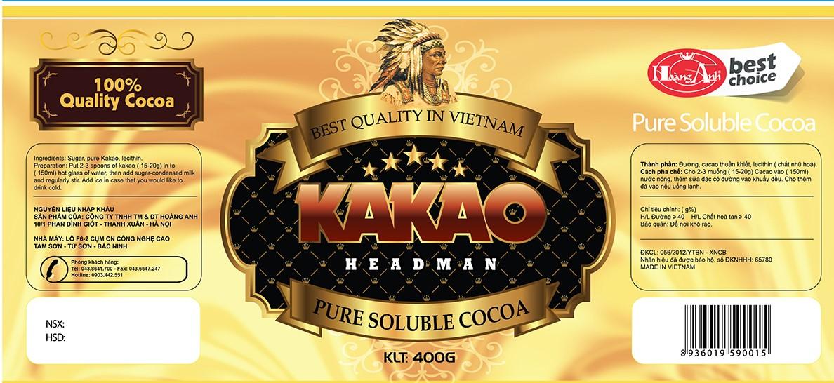 Bột Cacao Headman Hộp Giấy 400g