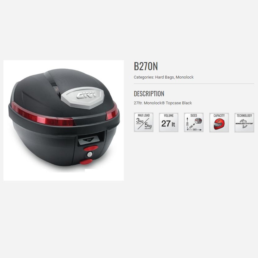 Thùng Givi B270N 27 Lít