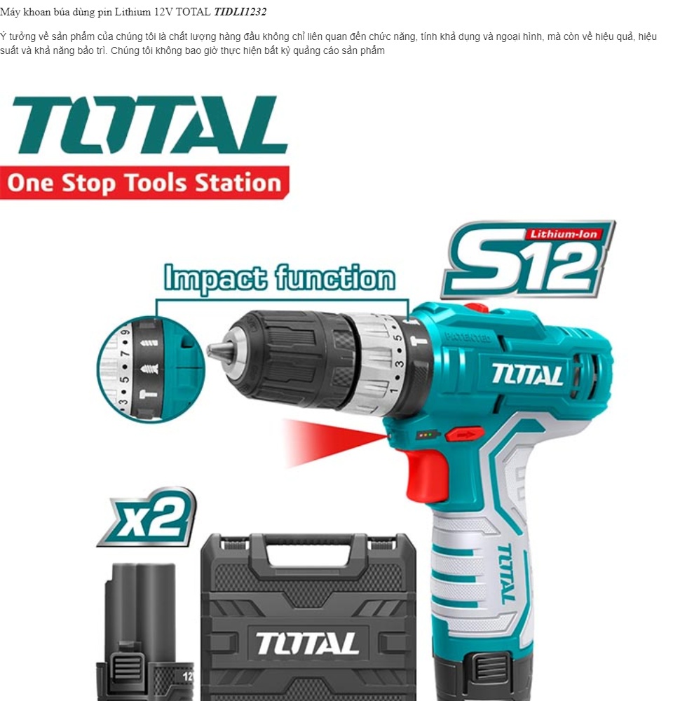 MÁY KHOAN TOTAL TIDLI1232