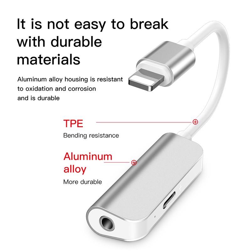 BỘ CHUYỂN CỔNG LIGHTNING SANG 3.5 + LIGHTNING BASEUS L50