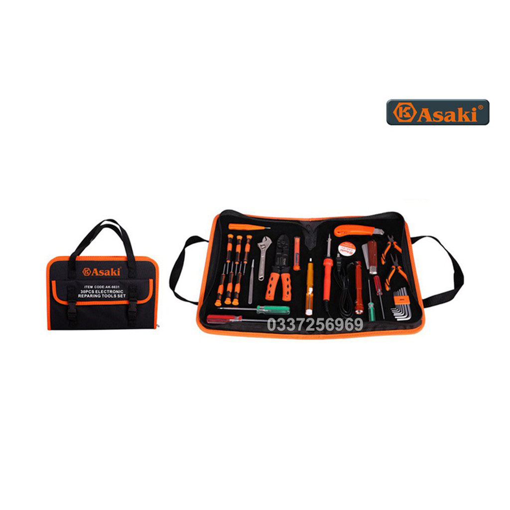 BỘ DỤNG CỤ SỬA CHỮA 30 CHI TIẾT ASAKI AK-9831