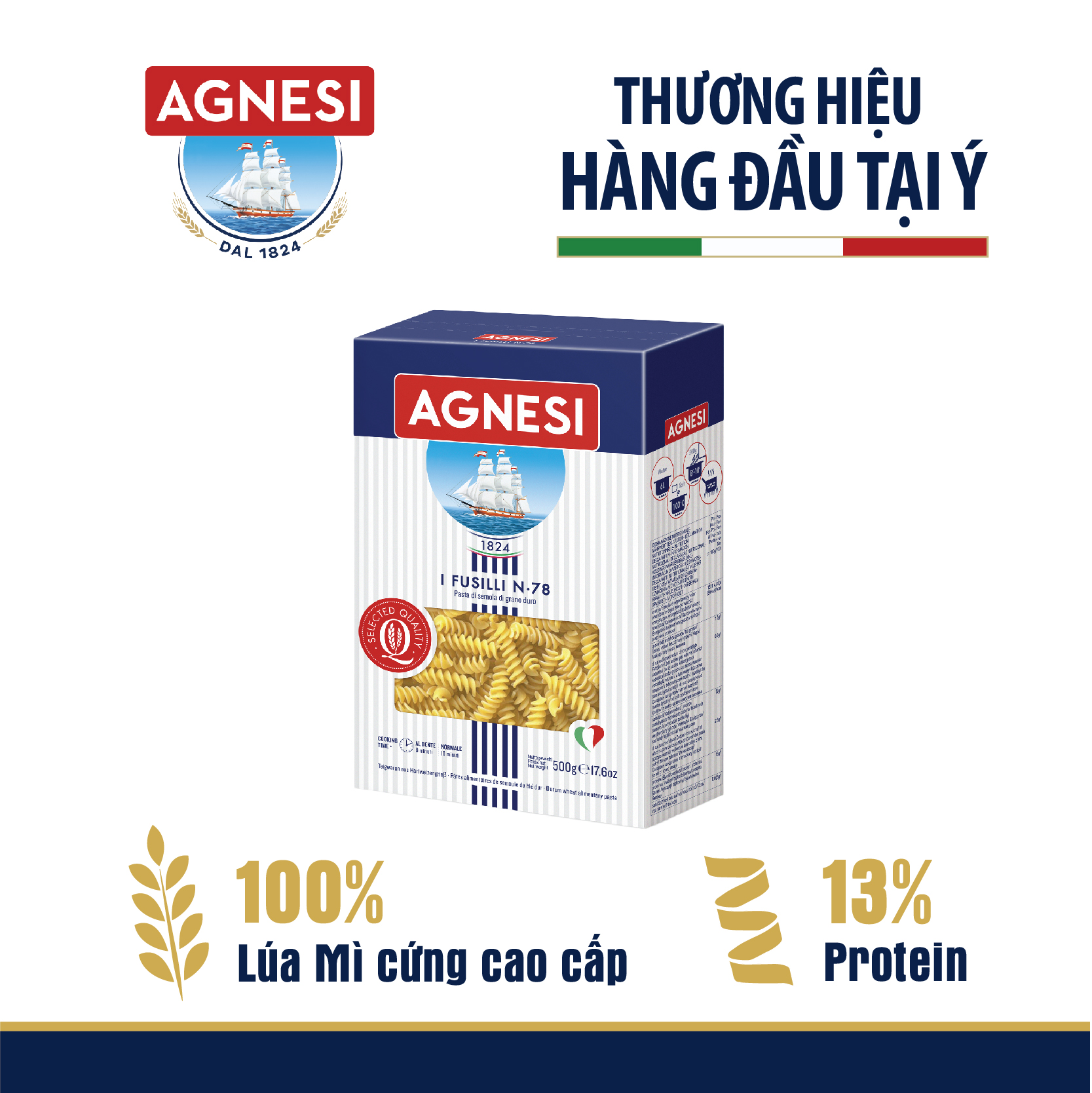 Nui Agnesi Fusilli N.78 500g