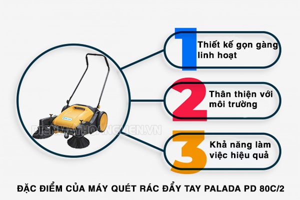 MÁY QUÉT RÁC ĐẨY TAY PALADA PD80C/2