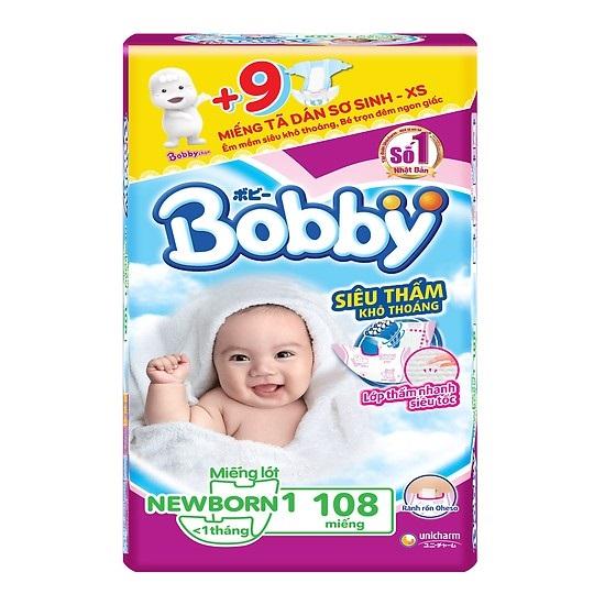 Combo 2 Miếng lót sơ sinh Bobby Newborn dưới 1 tháng 108 miếng