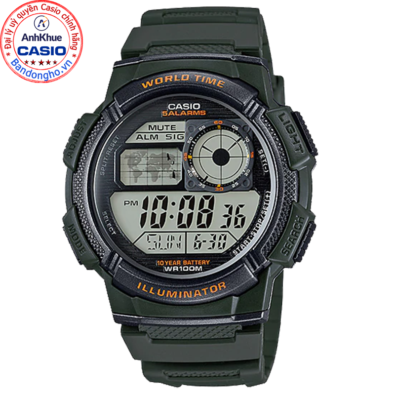 Đồng Hồ Nam Dây Nhựa Casio AE-1000W-3AVDF