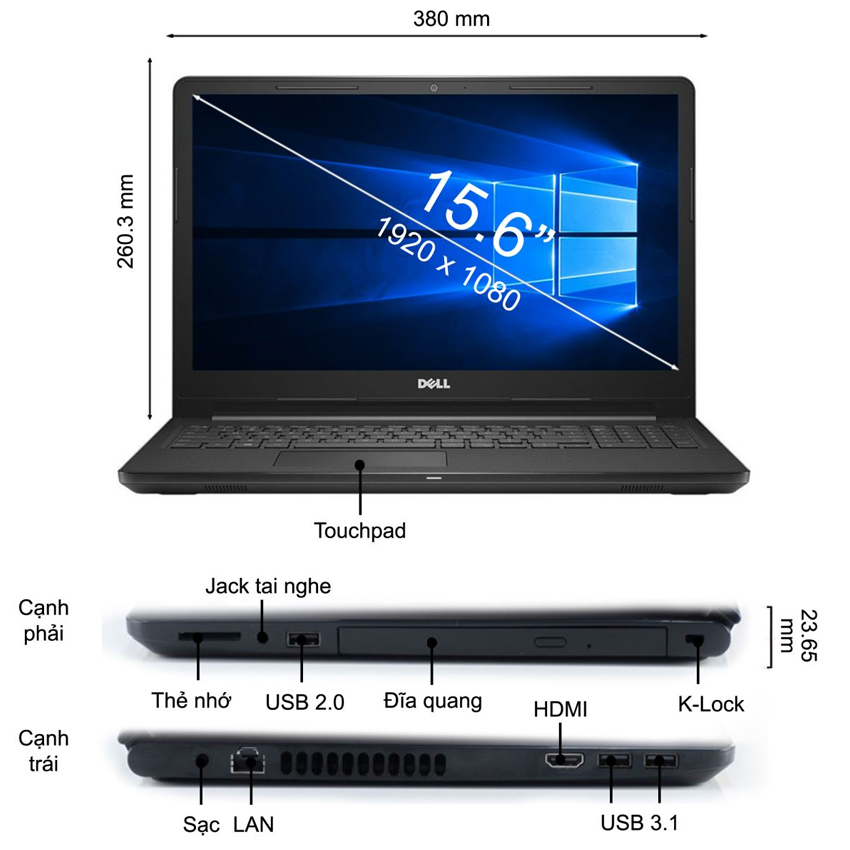 Laptop Dell Inspiron 3576b-P63F002N76B