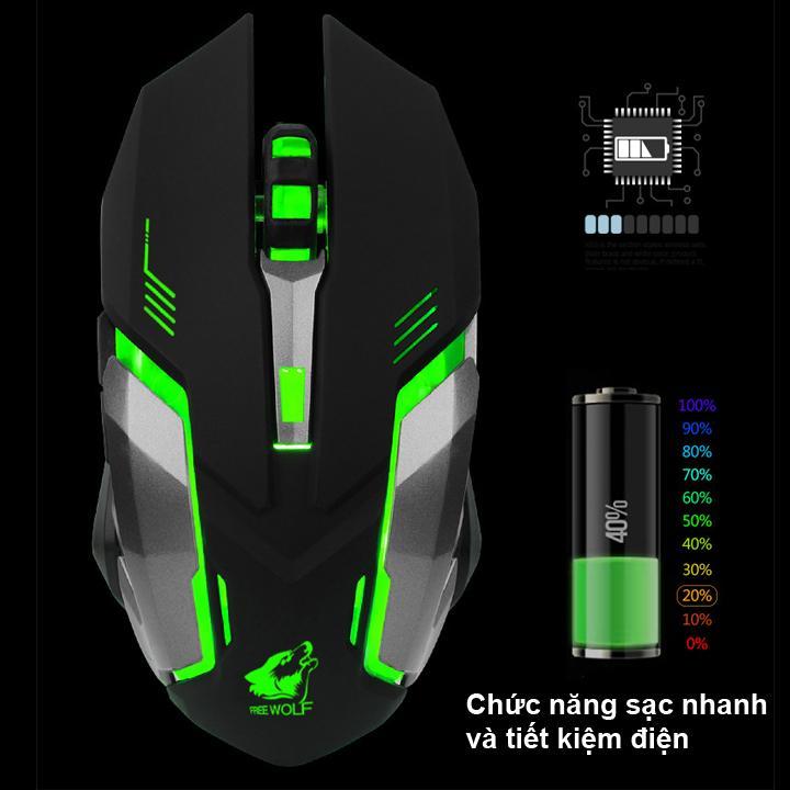 Chuột không dây pin sạc Free Wolf DHR078