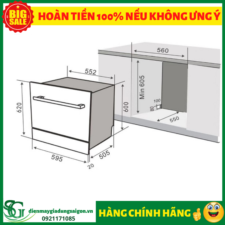 Máy rửa chén KAFF KF-BISMS8