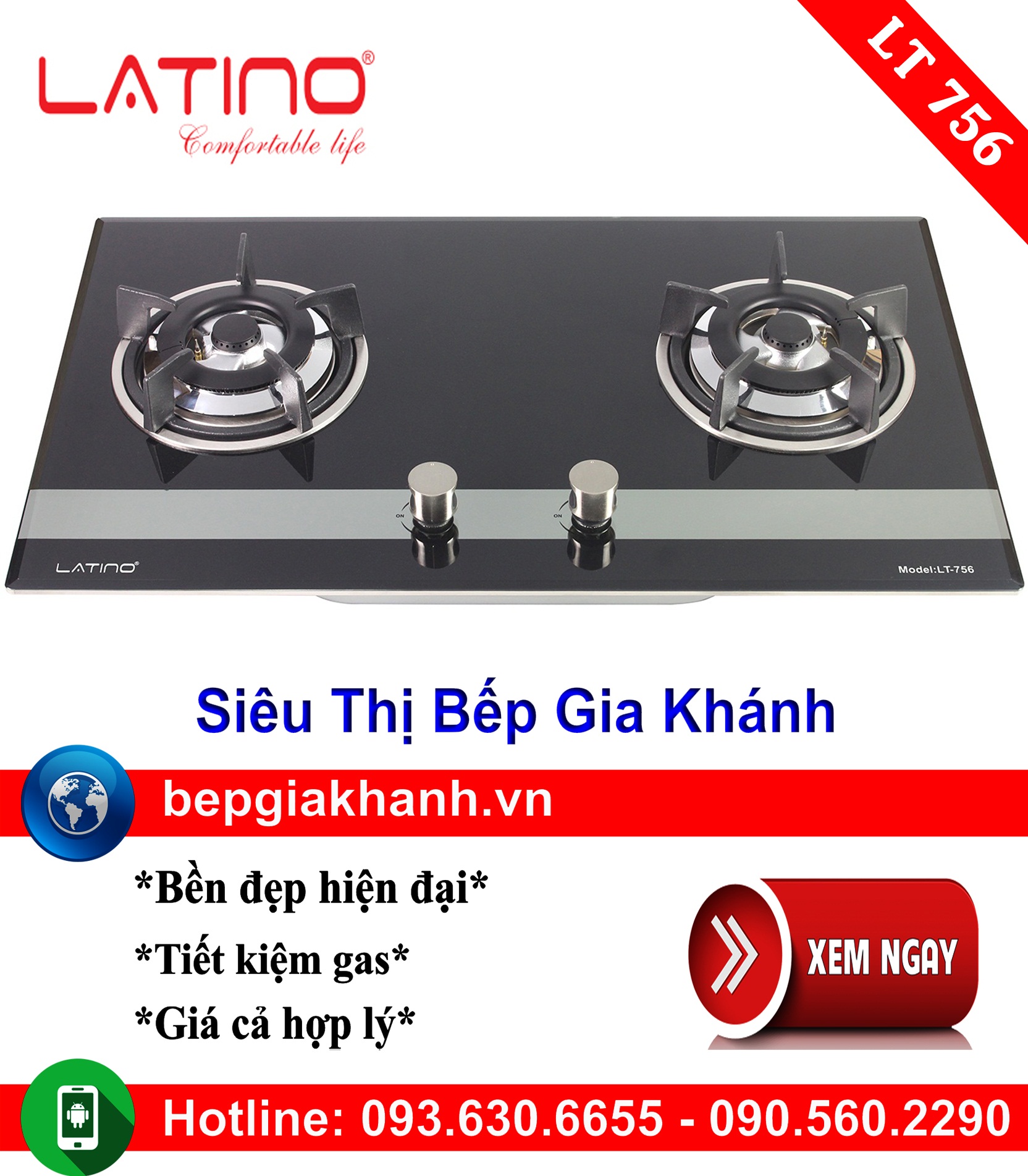 Bếp gas Latino LT-756