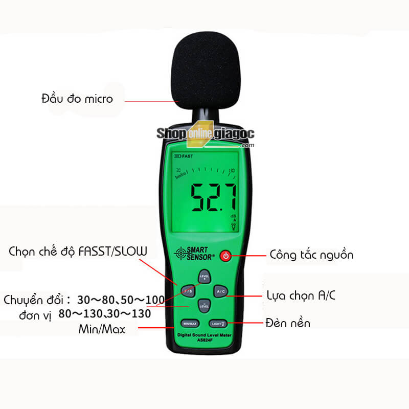 Máy Đo Âm Thanh Smart Sensor AS824