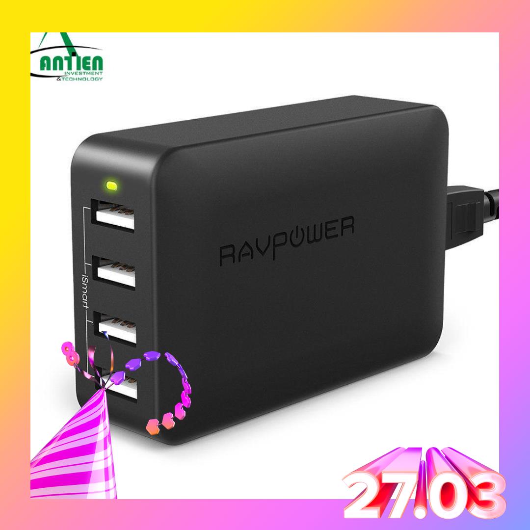 Sạc RAVPower RP-PC023 - 4 cổng USB, 40W