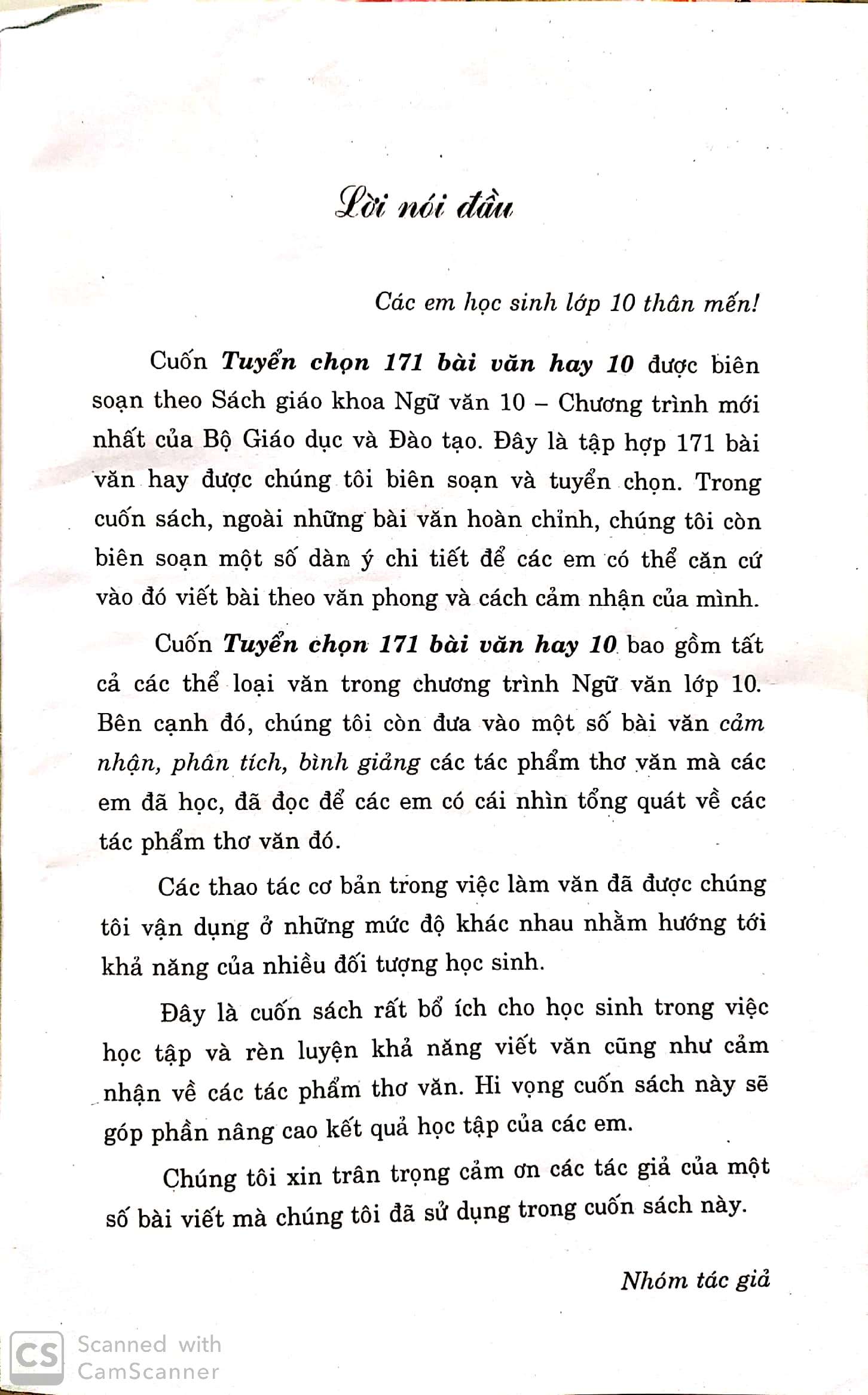 Tuyển Chọn 171 Bài Văn Hay 10