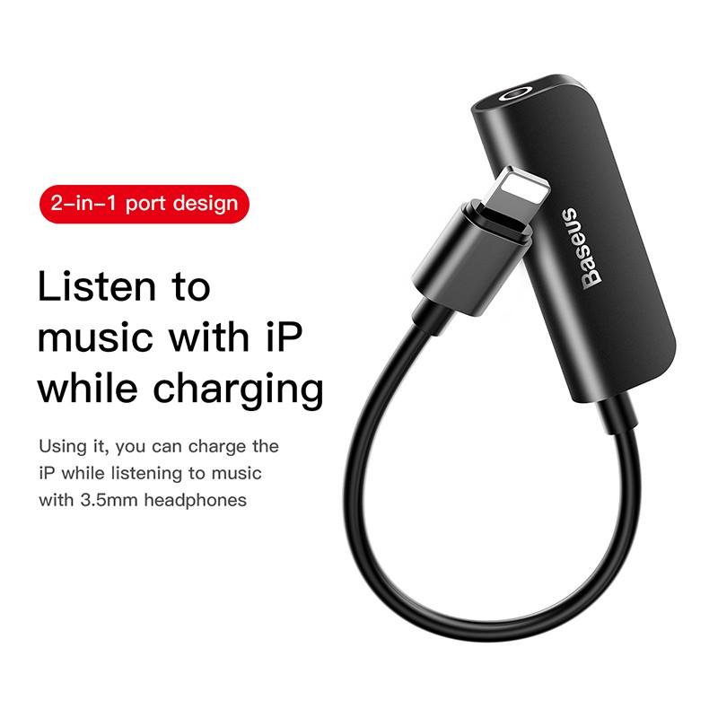 BỘ CHUYỂN CỔNG LIGHTNING SANG 3.5 + LIGHTNING BASEUS L50