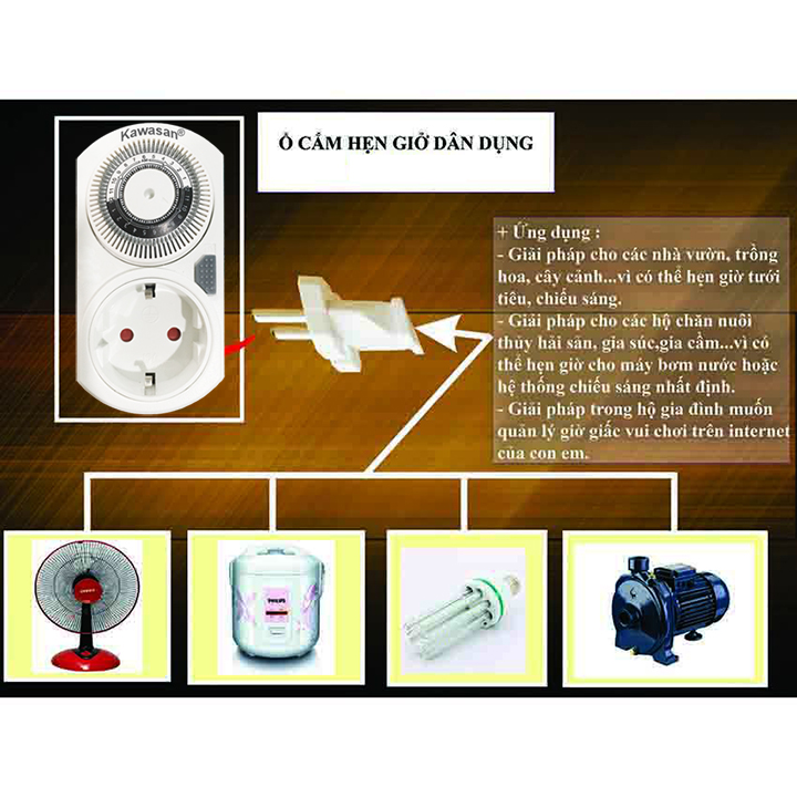 Ổ cắm hẹn giờ Kawasan TG14D