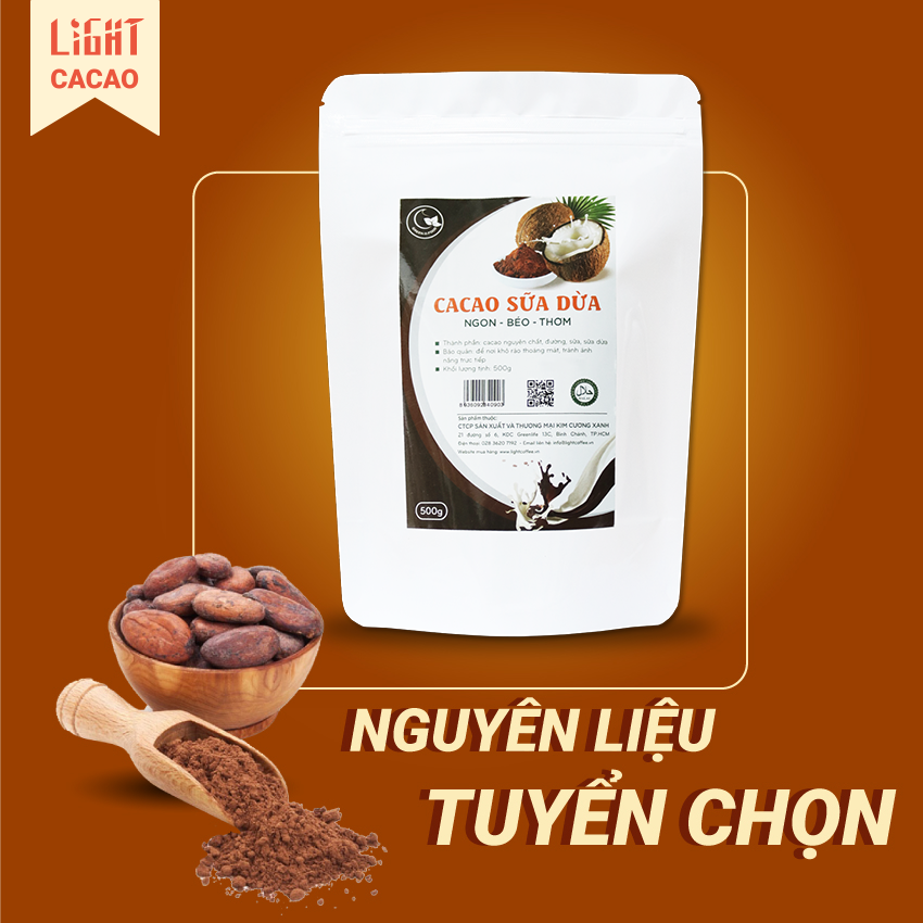 Bột cacao sữa dừa GreenD Food 500G