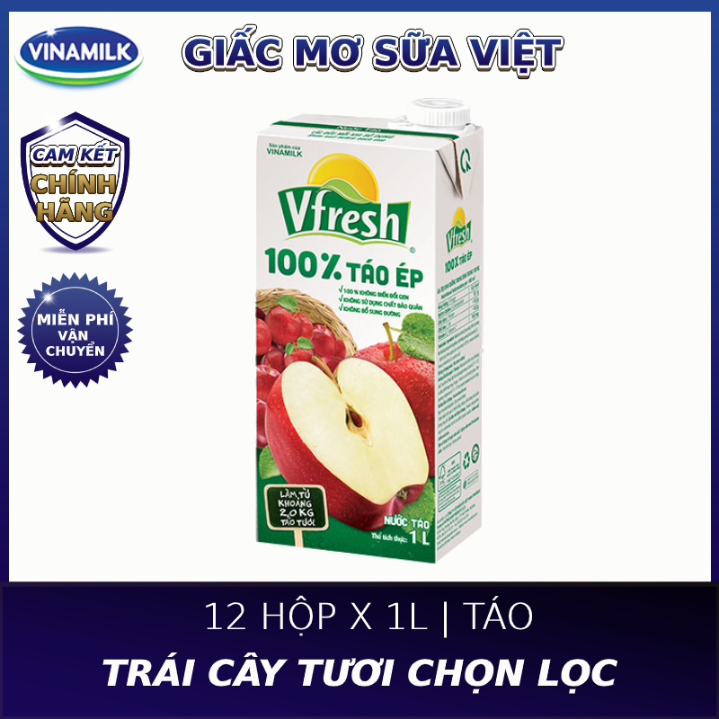 Nước Ép Vfresh Táo Thùng 12 hộp