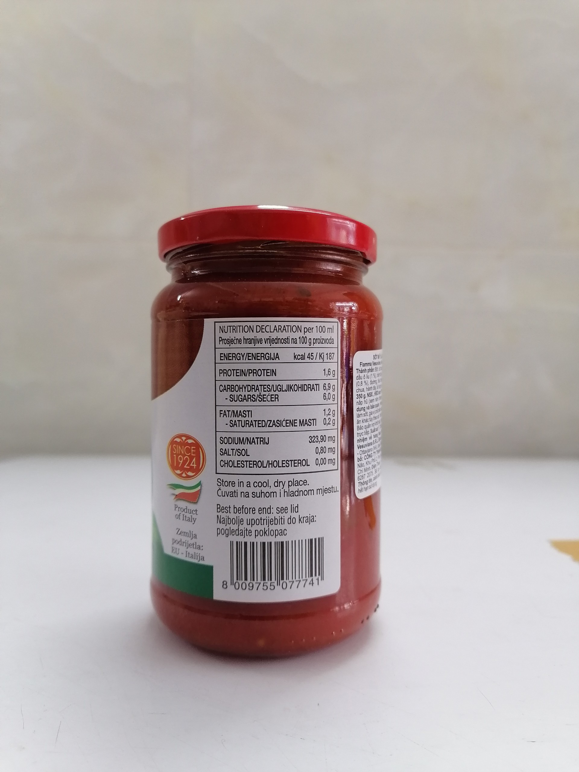 Sốt Mì Ý Fiamma Lá Basil 350g