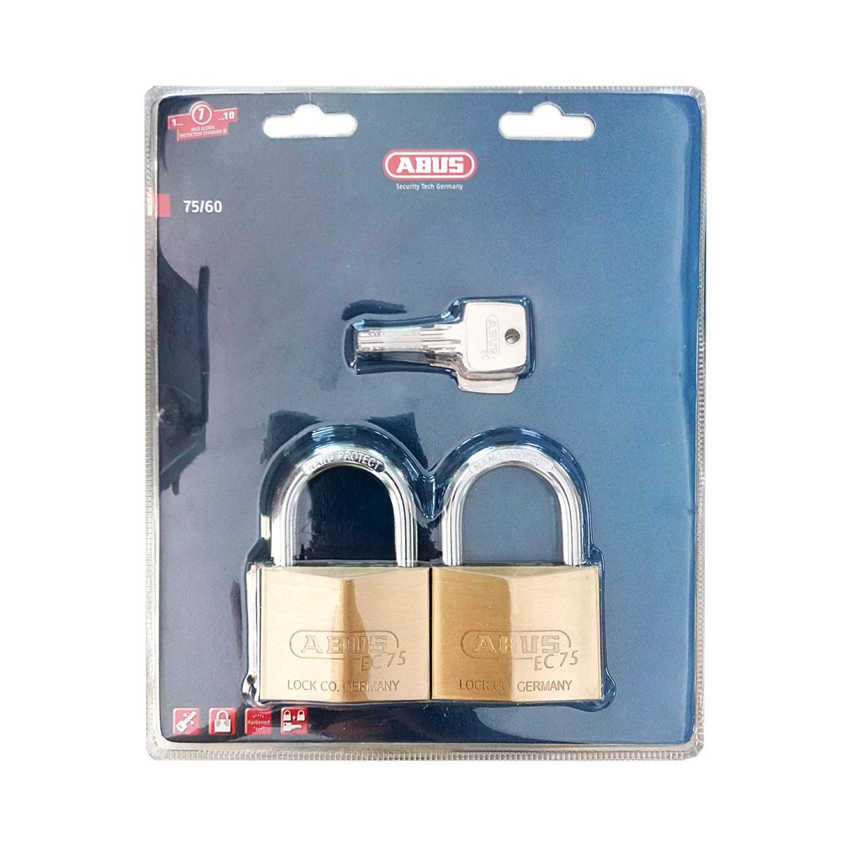 Bộ 2 khóa đồng chung chìa ABUS EC 75/60 CT