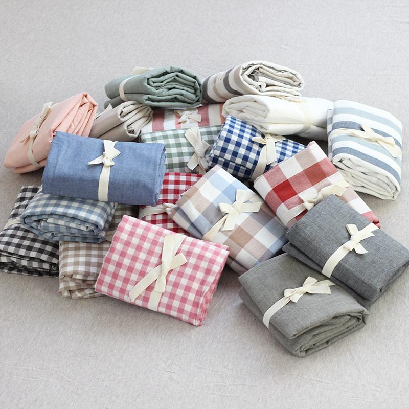 Không In Bông Giặt Nước Vỏ Gối Tốt 100% Cotton Màu Kẻ Sọc 100% Cotton Vỏ Gối Giản Lược 48*74 Cặp Duy Nhất