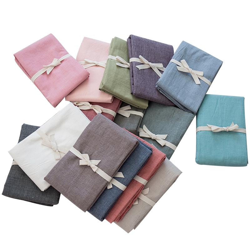 100% Cotton Bông Giặt Nước Vỏ Gối 100% Cotton Màu Giản Lược Vỏ Gối Đơn Phong Cách Nhật Bản Một Cặp Gối Mát Mùa Hè