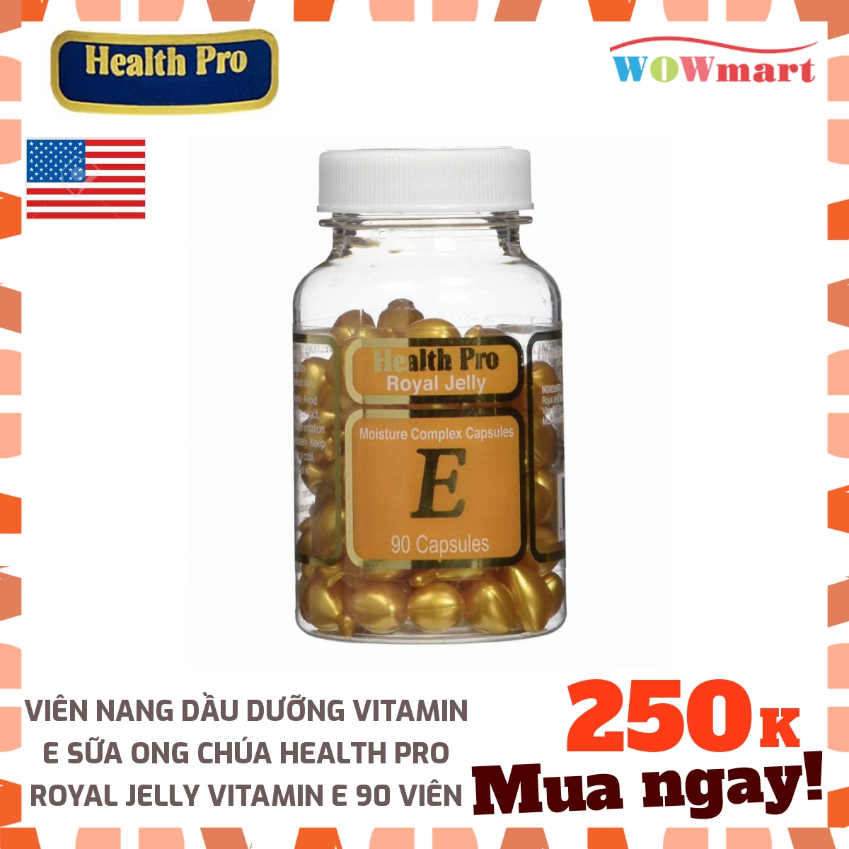 Viên Nang Dầu Dưỡng Da Vitamin E Health Pro