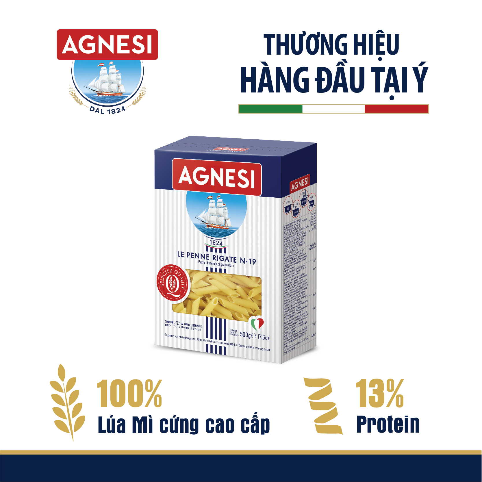 Nui Agnesi Penne Rigate N.19 500g