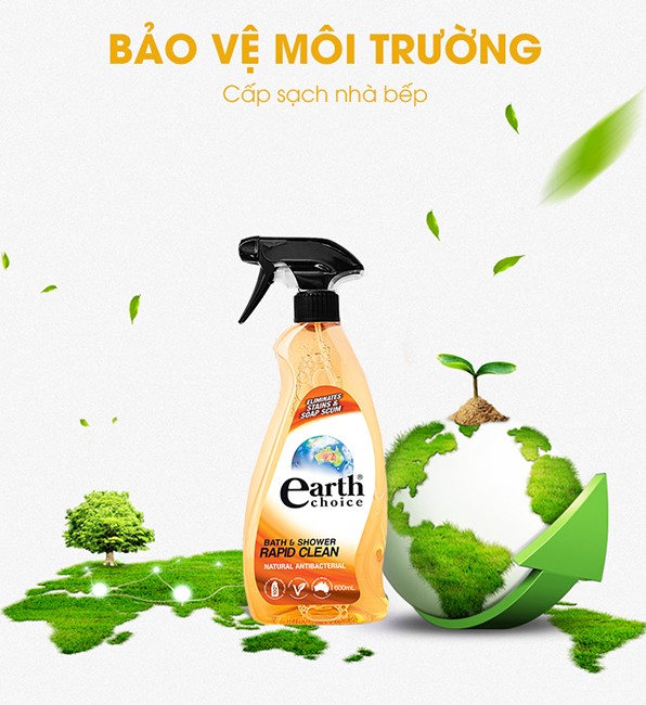 Nước Tẩy Rửa Nhà Tắm Earth Choice Chai 600ML