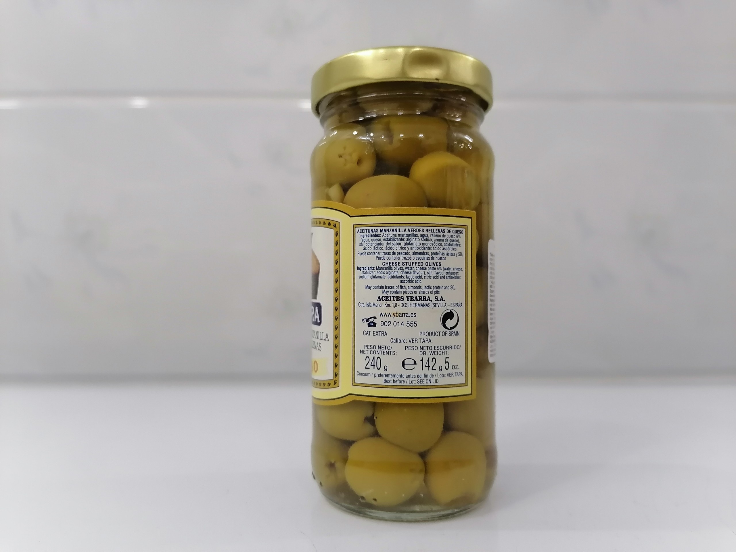 Trái Olive Ybarra nhồi phô mai 240g