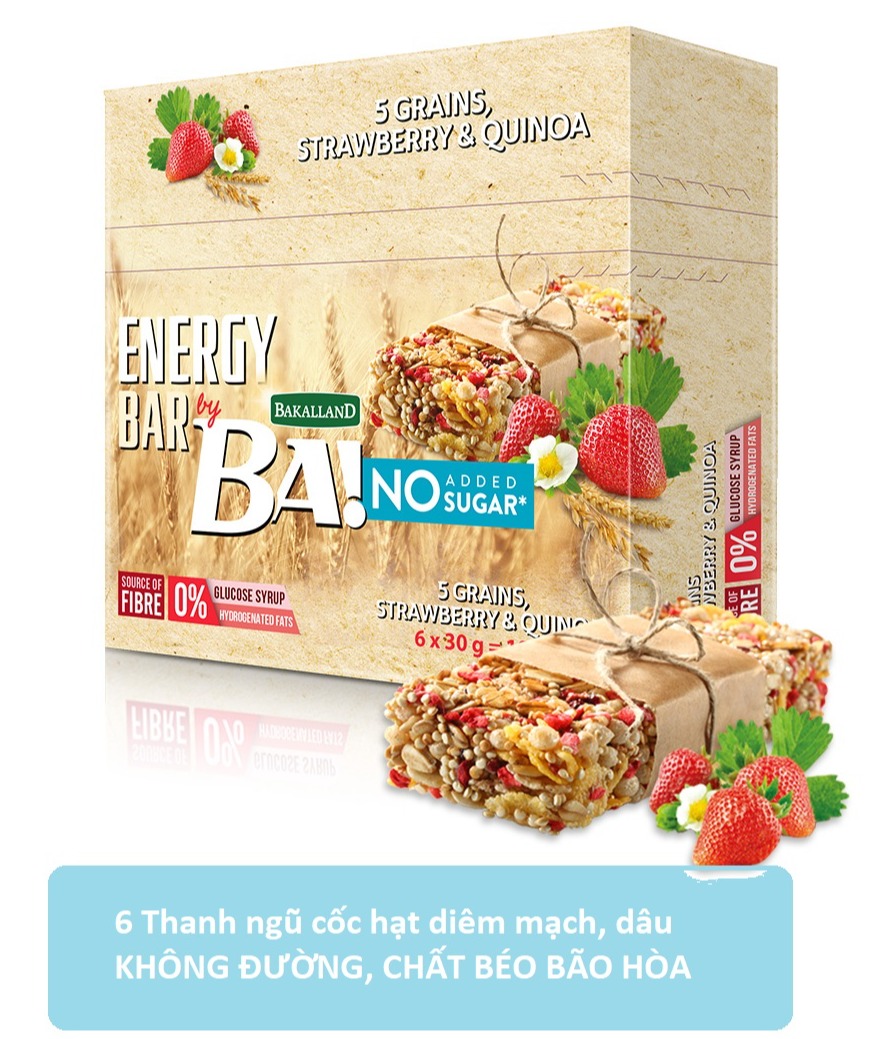 Ngũ Cốc Bakalland Hạt Diêm Mạch & Dâu Tây