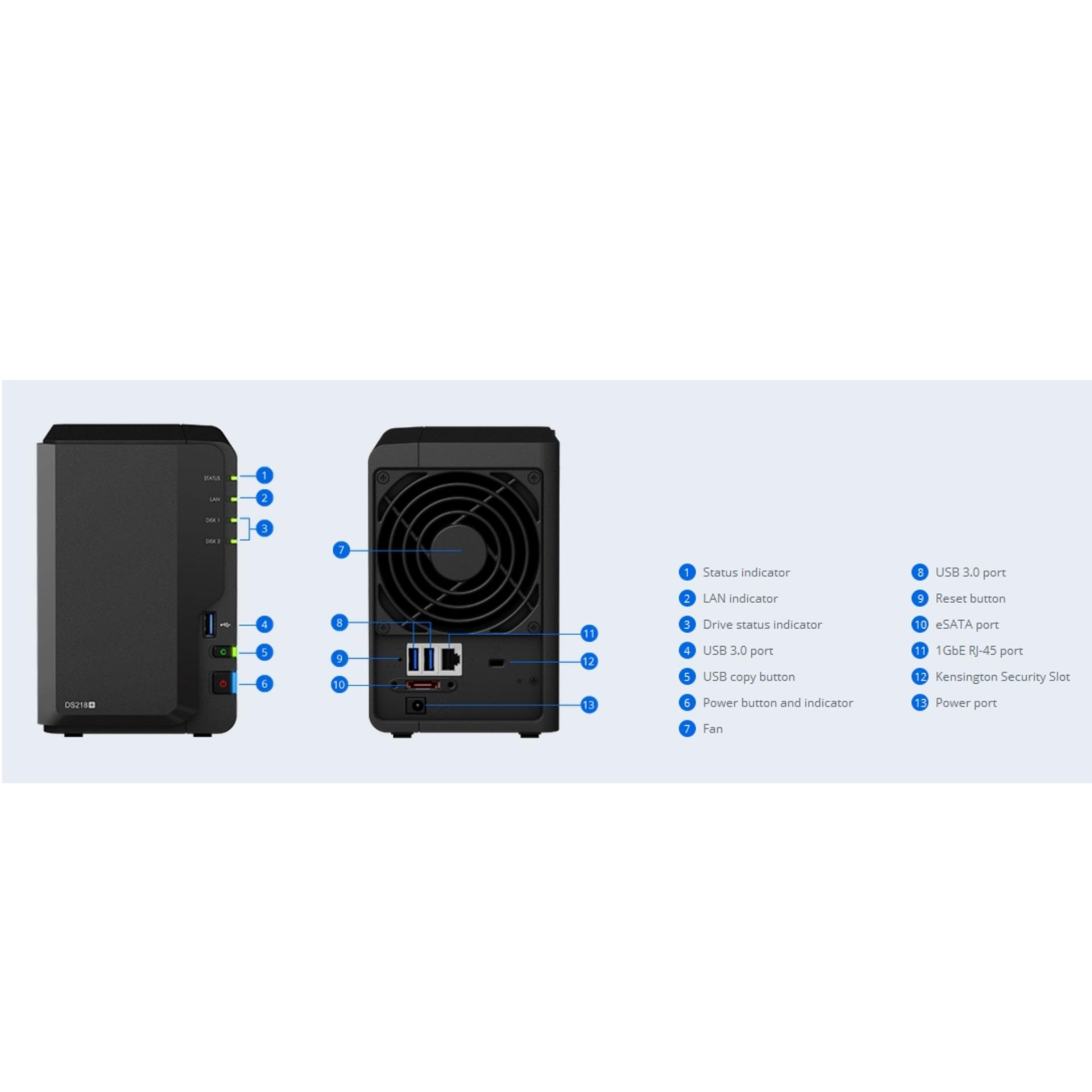 Ổ lưu trữ mạng Synology DS218+ (chưa có ổ cứng)