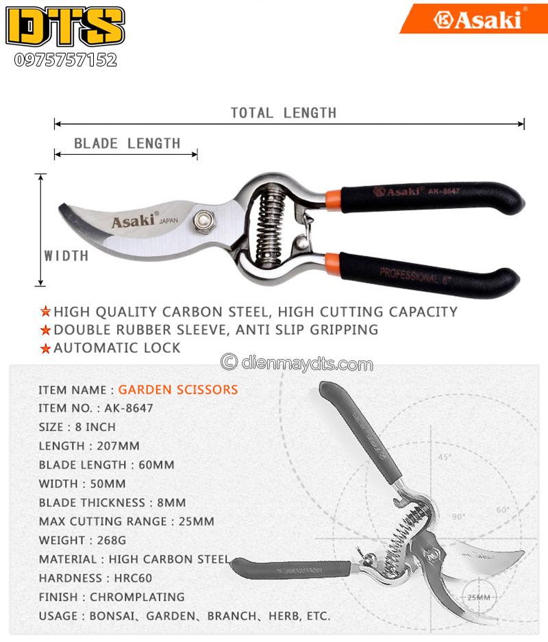 Kéo cắt cành Asaki AK-8647 8INCH