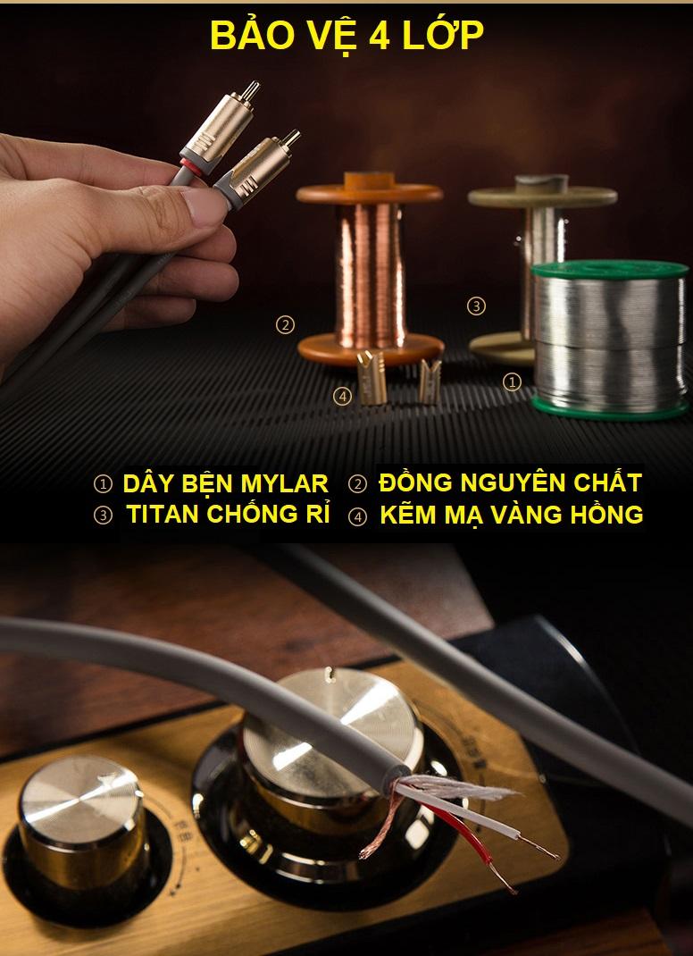 CÁP LOA JACK 3.5 RA 2 ĐẦU HOA SEN JSJ JA-3322