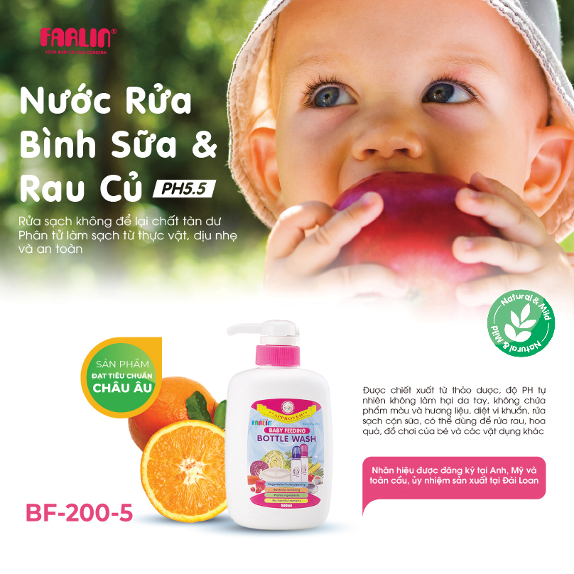 Nước rửa bình sữa Farlin 500ml