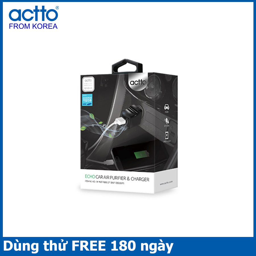 Tẩu sạc xe hơi kiêm máy lọc không khí mibi Fine Car Air Purifier Actto ACL-04