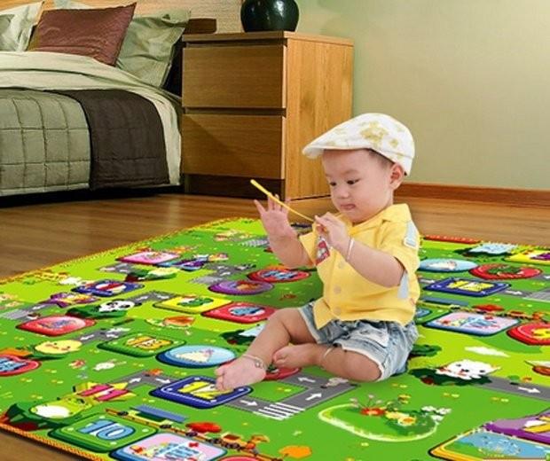 Thảm chơi cho bé xốp maboxi 2 mặt cao cấp công nghệ Hàn Quốc chống nóng chống trơn trượt và chống nước 1m8 x 2m