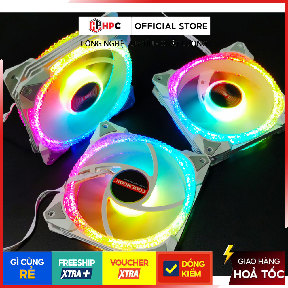 Quạt Fan LED RGB Coolmoon Chỉnh Màu Remote HUB Mới MixASale