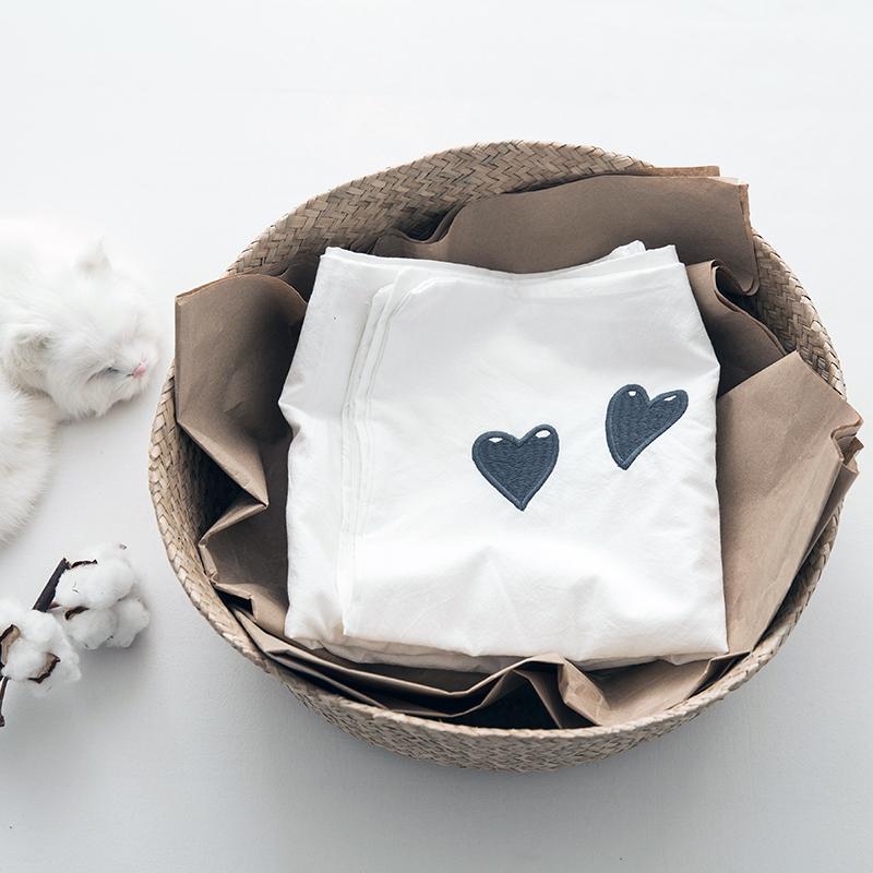 Bông Giặt Nước Nghề Thêu Vỏ Gối Bông Thiên Trúc Vỏ Gối 100% Cotton 48 * 74cm Tươi Thêu Hoa Không Sờn Cảm Giác Thoải Mái