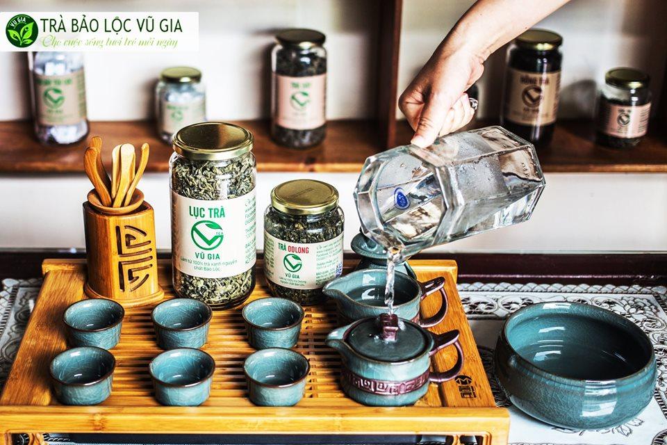 Trà Oolong + Tinh Bột Nghệ + Bột Trà Xanh Vũ Gia