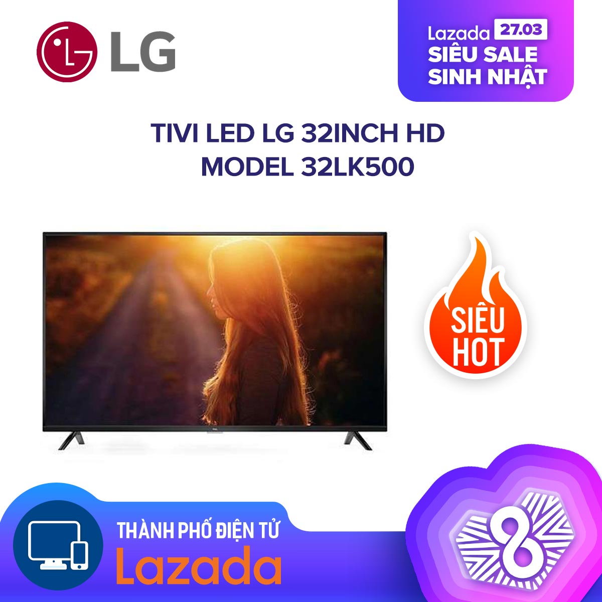Smart Tivi LG 32LK500BPTA - 32 inch, HD (1366 x 768)