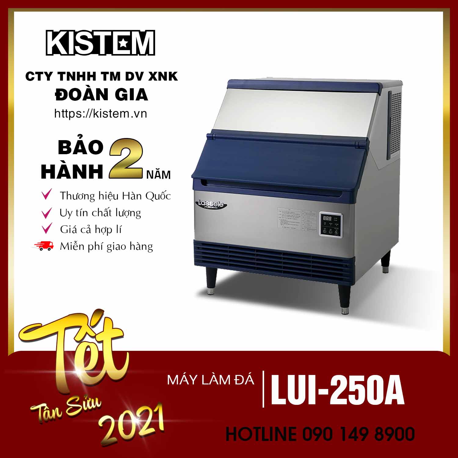 Máy làm đá Lassele LUI-250A