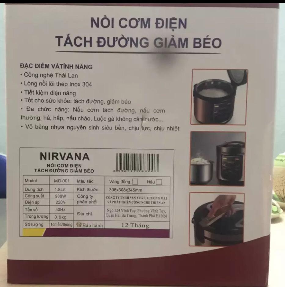 Nồi Cơm Điện Tách Đường NIRVANA MD-001