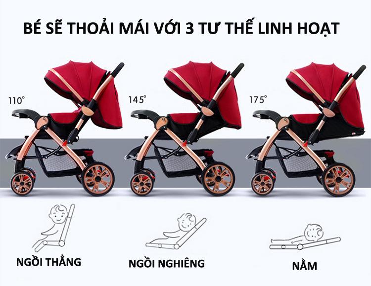 Xe đẩy em bé 2 chiều cao cấp gấp gọn Haowei 806