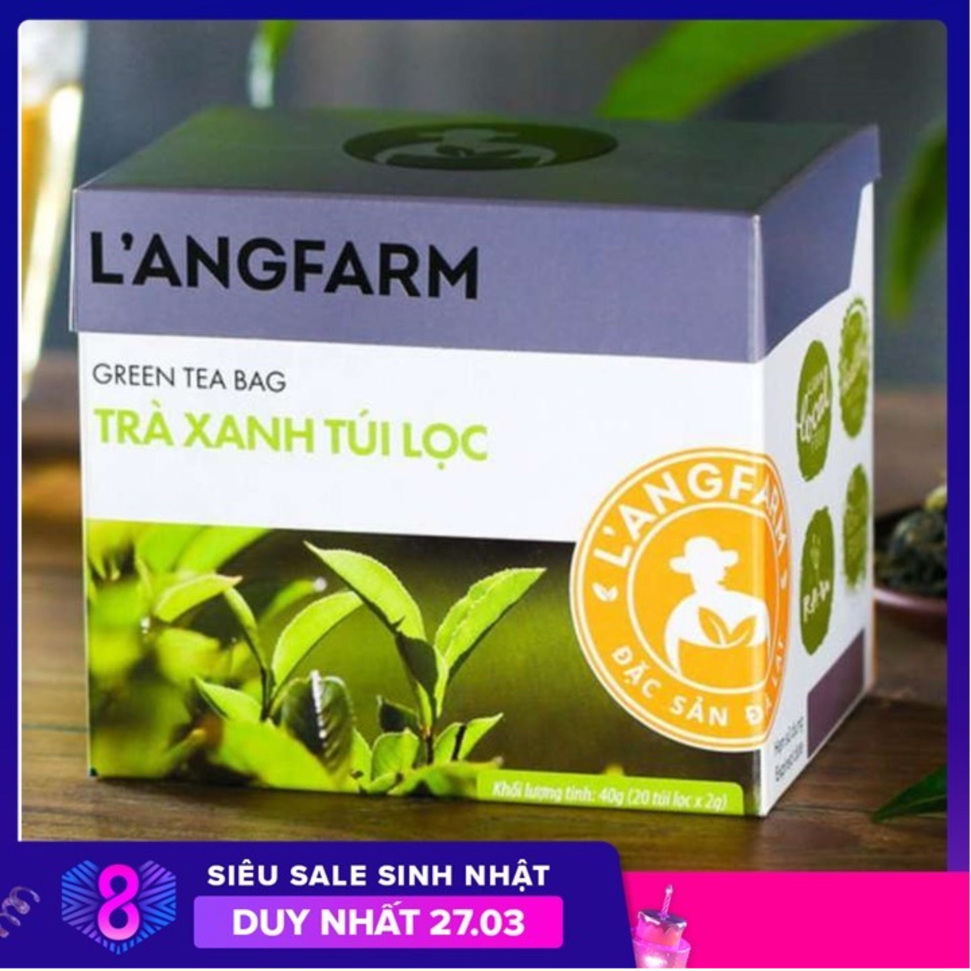 Trà xanh túi lọc Langfarm
