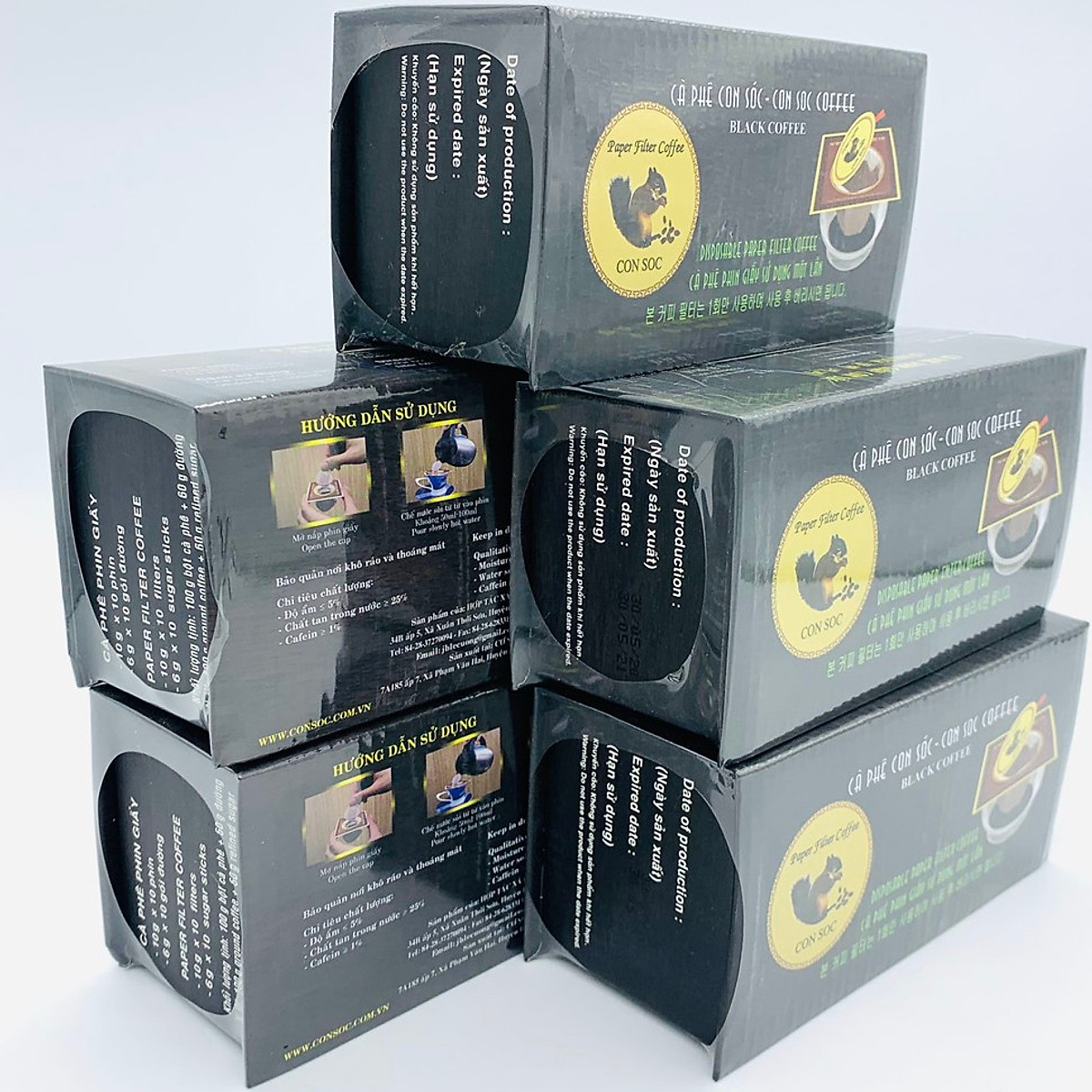 Cà phê Con Sóc Đen combo 5 hộp