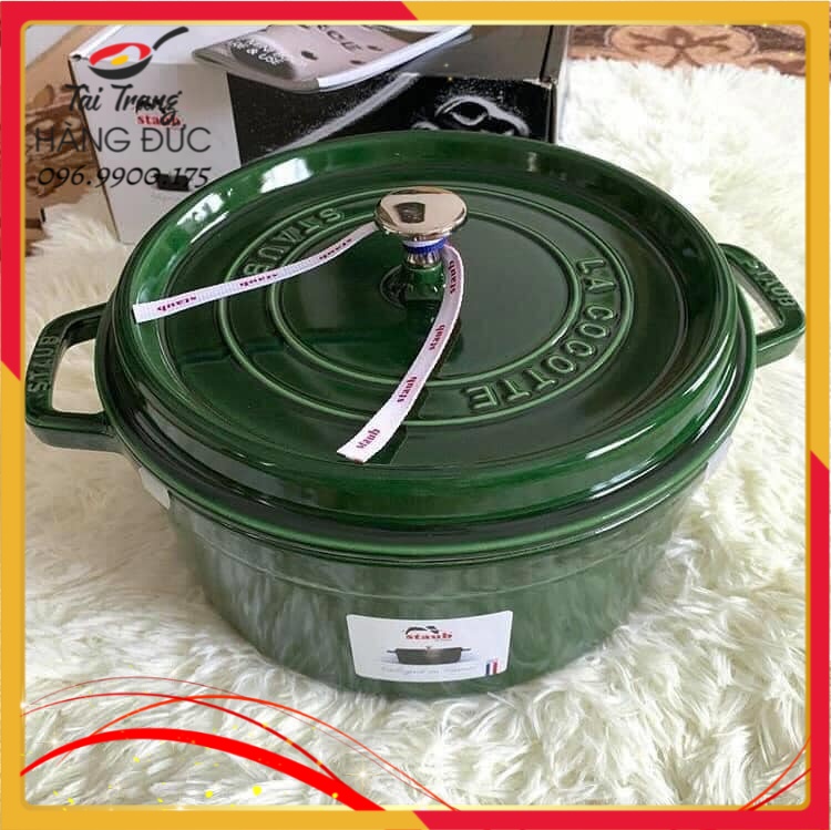 Nồi gang tròn Staub Xanh rêu 20cm